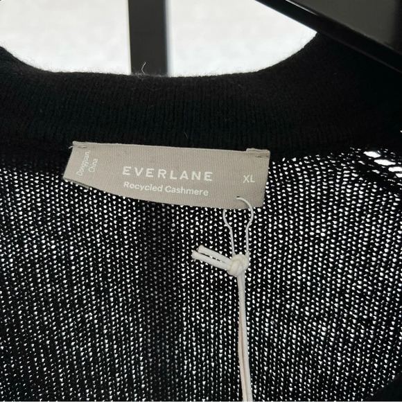 Everlane Polo Long Sleeve Cashmere Wool Sweater Black XL Classic Office Chic NWT - Picture 4 of 7